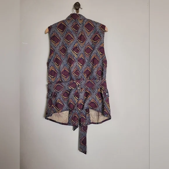 Anthropologie Eleveness Geometric Patterned Vest Medium - Picture 6 of 11